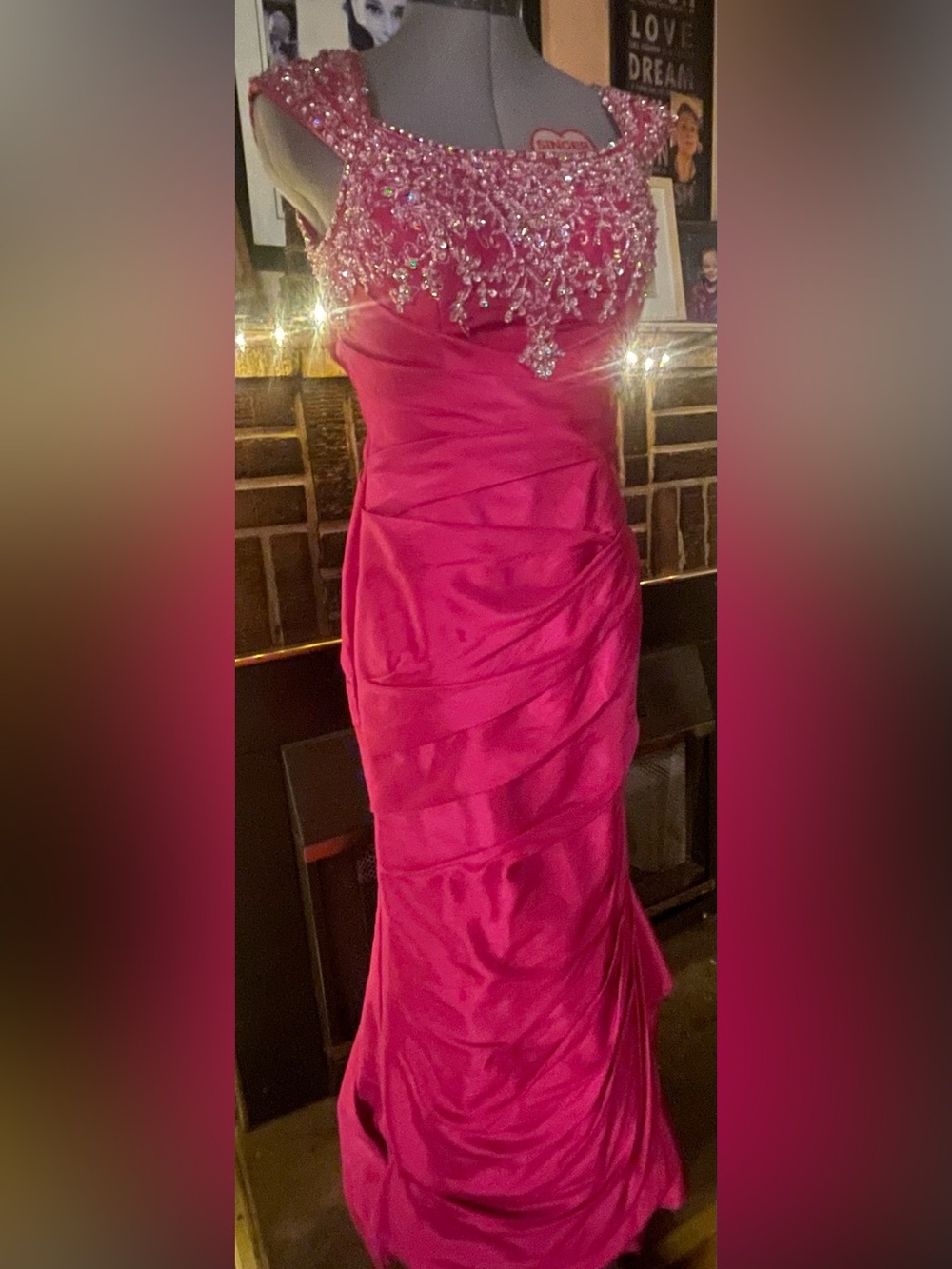 Embellished Hot Pink Evening Gown from Night Moves